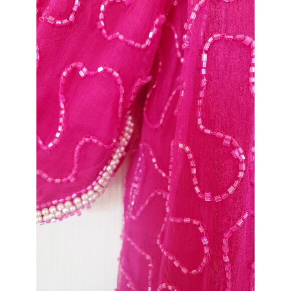 Vintage Mark & John II Silk Intricately Beaded Sequined Blouse India, Size XL - Picture 11 of 13